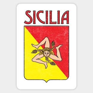 Sicilia - - Old School Faded Style Design Sticker